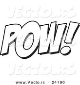 Vector of a Cartoon POW - Coloring Page Outline by Toonaday