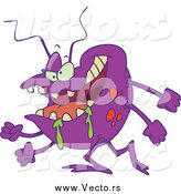 Vector of a Cartoon Purple Drooling Bug by Toonaday