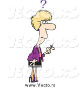 Vector of a Cartoon Reminder String on a Blond Woman's Finger by Toonaday