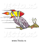Vector of a Cartoon Rocket Strapped onto an Express Mail Fast Snail by Toonaday