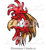 Vector of a Cartoon Rooster Mascot Gritting Teeth by Chromaco