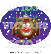 Vector of a Cartoon Rudolph Bauble - Outlined Coloring Page by Toonaday