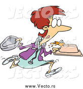 Vector of a Cartoon Running Busy Female Nurse by Toonaday