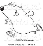 Vector of a Cartoon Running Guinea Pig - Outlined Coloring Page Drawing by Toonaday