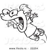 Vector of a Cartoon Scared Boy - Outlined Coloring Page by Toonaday