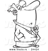 Vector of a Cartoon Snobbish Man with His Nose in the Air - Outlined Coloring Page by Toonaday