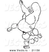 Vector of a Cartoon Snobbish Poodle Walking Upright - Coloring Page Outline by Toonaday