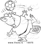Vector of a Cartoon Soccer Beaver - Coloring Page Outline by Toonaday