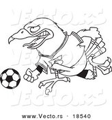 Vector of a Cartoon Soccer Hawk - Outlined Coloring Page by Toonaday