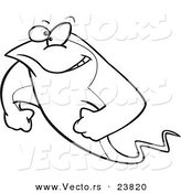 Vector of a Cartoon Strong Stingray - Coloring Page Outline by Toonaday