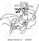 Vector of a Cartoon Swinging Swashbuckler - Coloring Page Outline by Toonaday