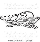 Vector of a Cartoon Toothy Spider - Outlined Coloring Page by Toonaday
