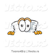 Vector of a Cartoon Tornado Mascot Peeking over a Blank Wall by Mascot Junction