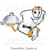 Vector of a Cartoon Tornado Serving a Dinner by Toons4Biz