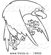 Vector of a Cartoon Tough Falcon - Outlined Coloring Page by Toonaday