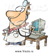 Vector of a Cartoon White Male Computer Doctor by Toonaday