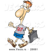 Vector of a Casual Work Day Business-Man Wearing TGIF Shirt - Cartoon Version by Toonaday