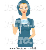 Vector of a Caucasian Female Surgeon Holding a Thumb up by BNP Design Studio