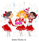 Vector of a Cheerleader Themed Teenager Birthday Party by BNP Design Studio