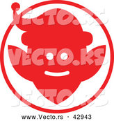 Vector of a Christmas Elf in Red Circle by Zooco