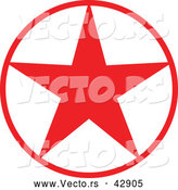 Vector of a Christmas Star in Red Circle by Zooco