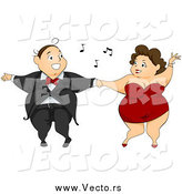 Vector of a Chubby Caucasian Couple Having Fun on a Dance Floor by BNP Design Studio