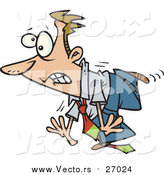 Vector of a Clumsy Cartoon White Businessman Tripping on His Own Tie by Toonaday