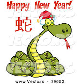 Vector of a Coiled New Year 2013 Cartoon Snake by Hit Toon