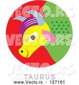 Vector of a Colorful Taurus Astrology Sign by Venki Art