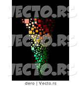 Vector of a Colorful Tornado on a Black Background - Mosaic Style by Dero