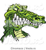 Vector of a Competitive Cartoon Alligator Mascot Grinning with Intimidating Eyes by Chromaco