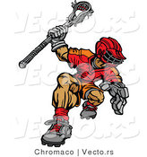 Vector of a Competitive Cartoon Lacrosse Player by Chromaco