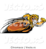 Vector of a Competitive Cartoon Lion Mascot Running Fast in a Race by Chromaco