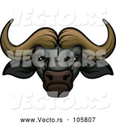 Vector of a Confident Wild Water Buffalo Mascot by Vector Tradition SM