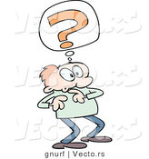 Vector of a Confused Cartoon Man with Question Mark by Gnurf