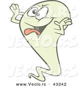 Vector of a Creepy Cartoon Ghost Making a Face by Toonaday