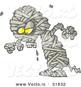 Vector of a Creepy Cartoon Mummy Halloween Costume by Toonaday