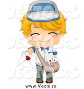 Vector of a Cute Blond Boy Deliverying a Love Letter by BNP Design Studio