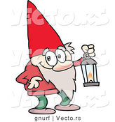 Vector of a Cute Cartoon Gnome Carrying a Lantern by Gnurf