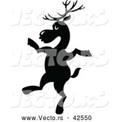 Vector of a Dancing Cartoon Reindeer - Silhouette by Zooco