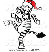 Vector of a Dancing Cartoon Santa Zebra by Zooco