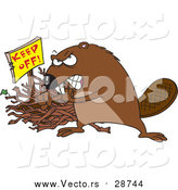 Vector of a Defensive Beaver Guarding His Stick Pile by Toonaday