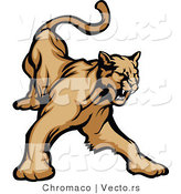Vector of a Defensive Cartoon Cougar Hissing by Chromaco