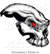 Vector of a Demonic Skull Staring with Intimidating Red Eyes by Chromaco