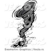 Vector of a Destructive Cartoon Tornado Character by Vector Tradition SM