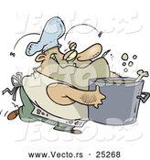 Vector of a Dirty Cartoon Chef Carrying a Pot by Toonaday