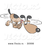 Vector of a Dog Sniffing in Circles by Toonaday