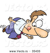 Vector of a Dog-Like Cartoon Businessman Sniffing the Ground for Business Leads by Toonaday