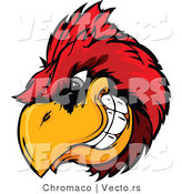 Vector of a Dominate Cartoon Cardinal Mascot with Intimidating Eyes While Gritting Teeth by Chromaco