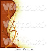 Vector of a Earth Toned Orange Border Background with Waves and Vines by Dero